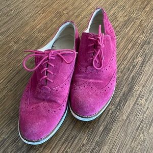 Cole Haan Pink Suede Loafers size 10 womens